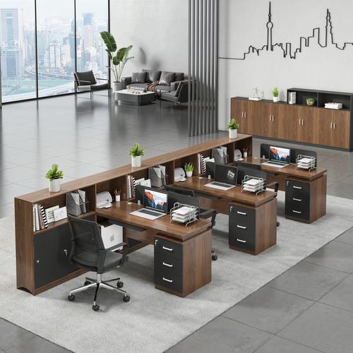 职员办公桌电脑桌四人位办公桌椅组合简约现代卡座办公桌办公家具